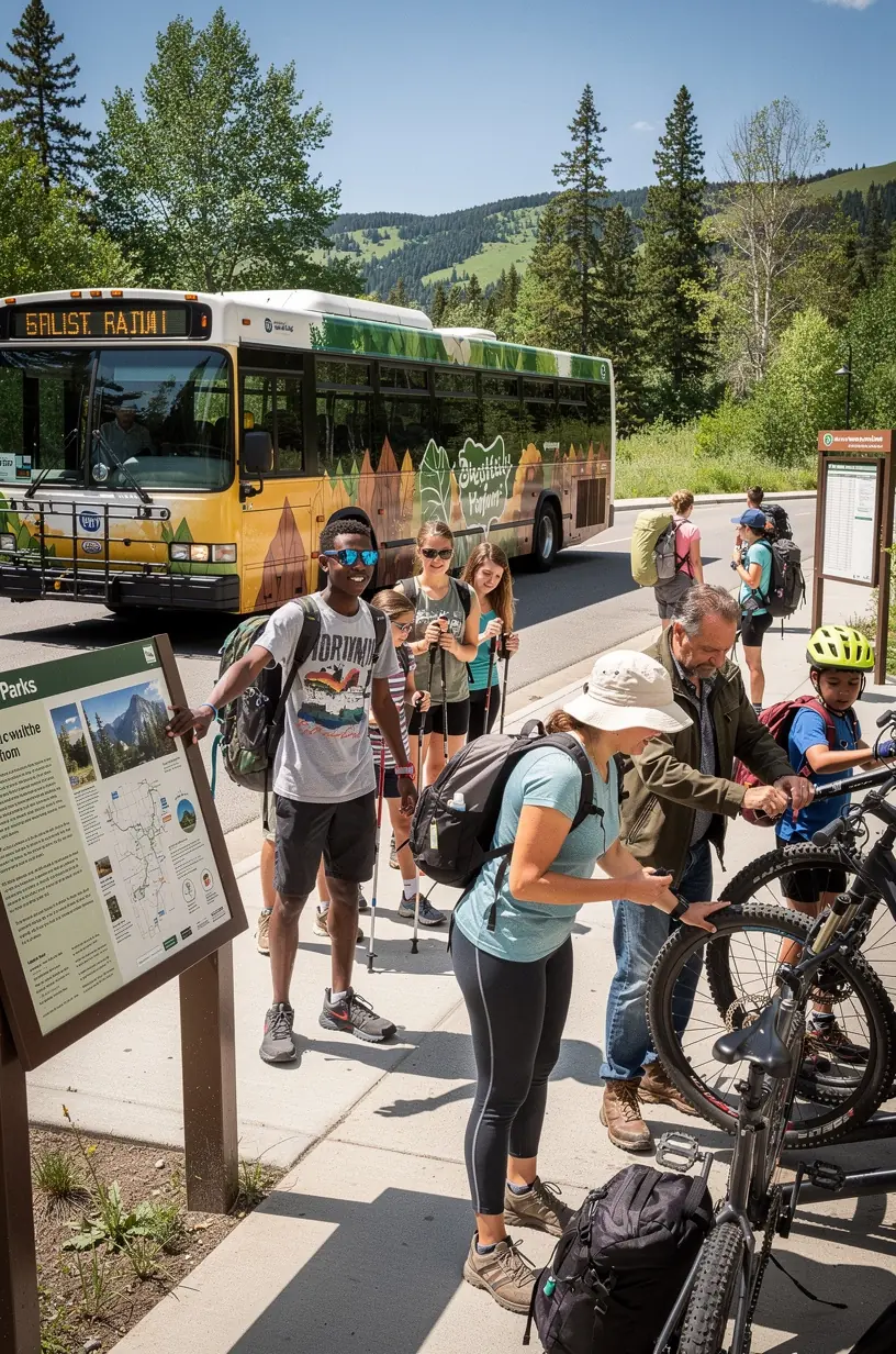 Панорамный вид на живописный маршрут национального парка, рекомендованный для краткосрочных путешественников.